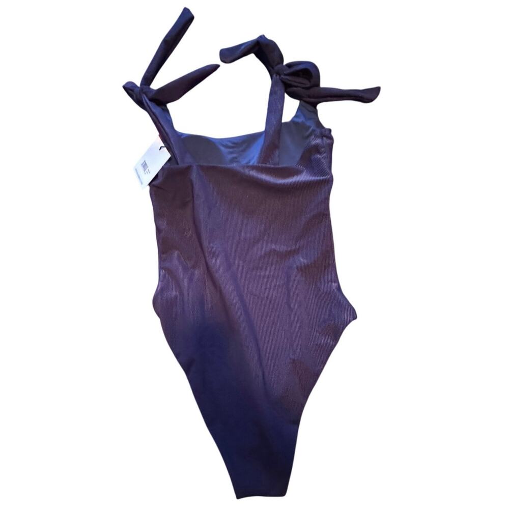 Beach Riot Navy Blue One-Piece Swimsuit with Tie Shoulders - Picture 9 of 12